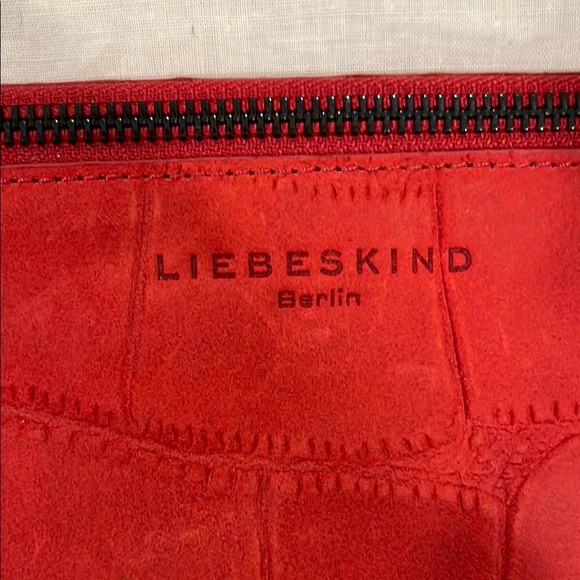 Liebeskind Red Croc-Embossed Pouch - Picture 2 of 7